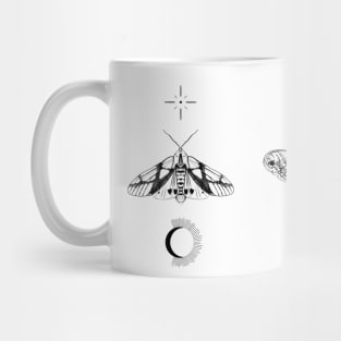 Moths with moon and sun Mug